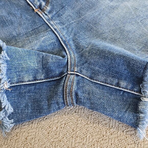 Judy Blue High Rise High Rise Cut Off Frayed Hem Denim Jean Shorts - Size Large - Picture 9 of 14